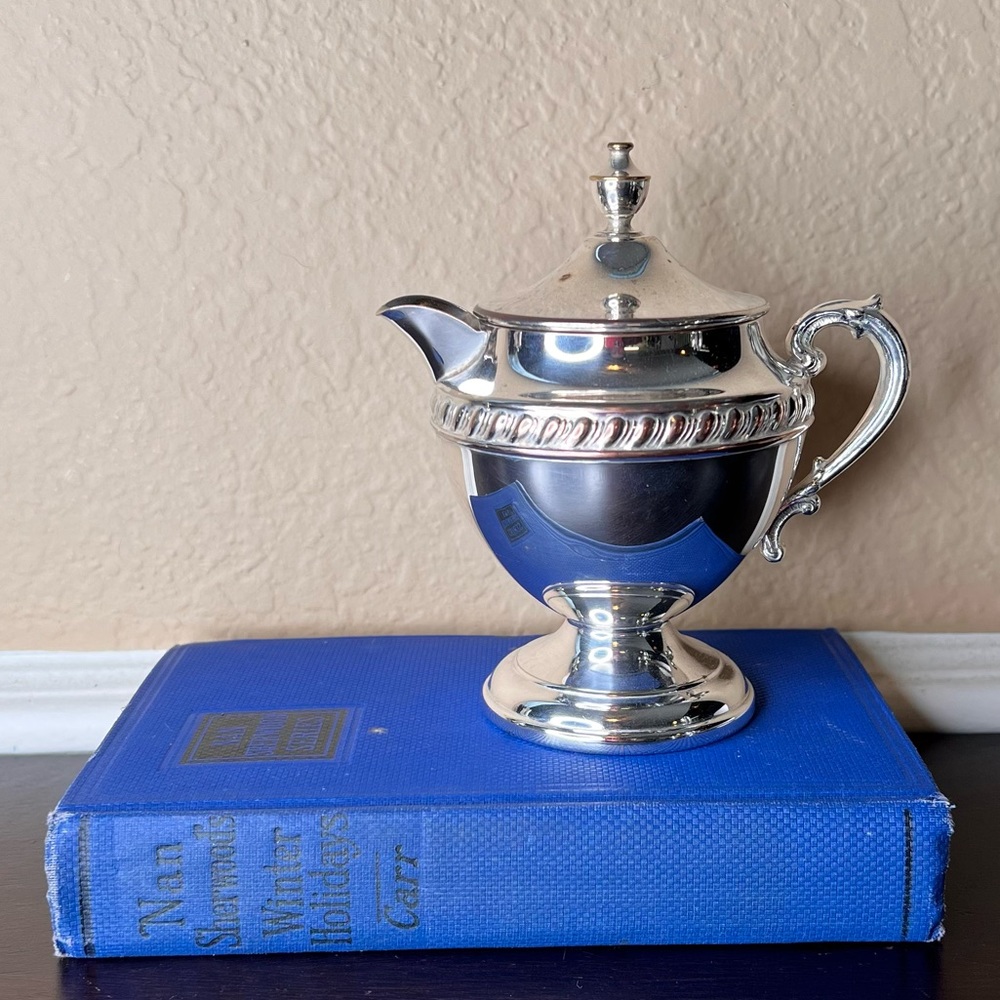 Vintage Sheridan Silver-plate Creamer, Bud Vase, Copper Kitchen, Elegant Holiday